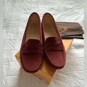 Tods Suede moccasin loafer Reo Red size 38 (8)